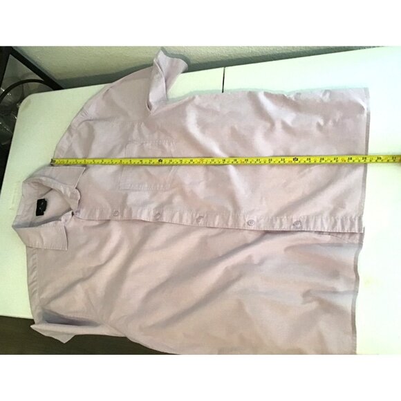 H&M- MENS LIGHT PURPLE COTTON SHORT SLEEVE BUTTON DOWN SHIRT SIZE LARGE - Picture 7 of 7
